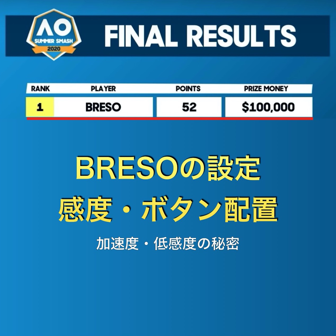 【フォートナイト】AO優勝者Bresoの設定（ボタン配置、感度）